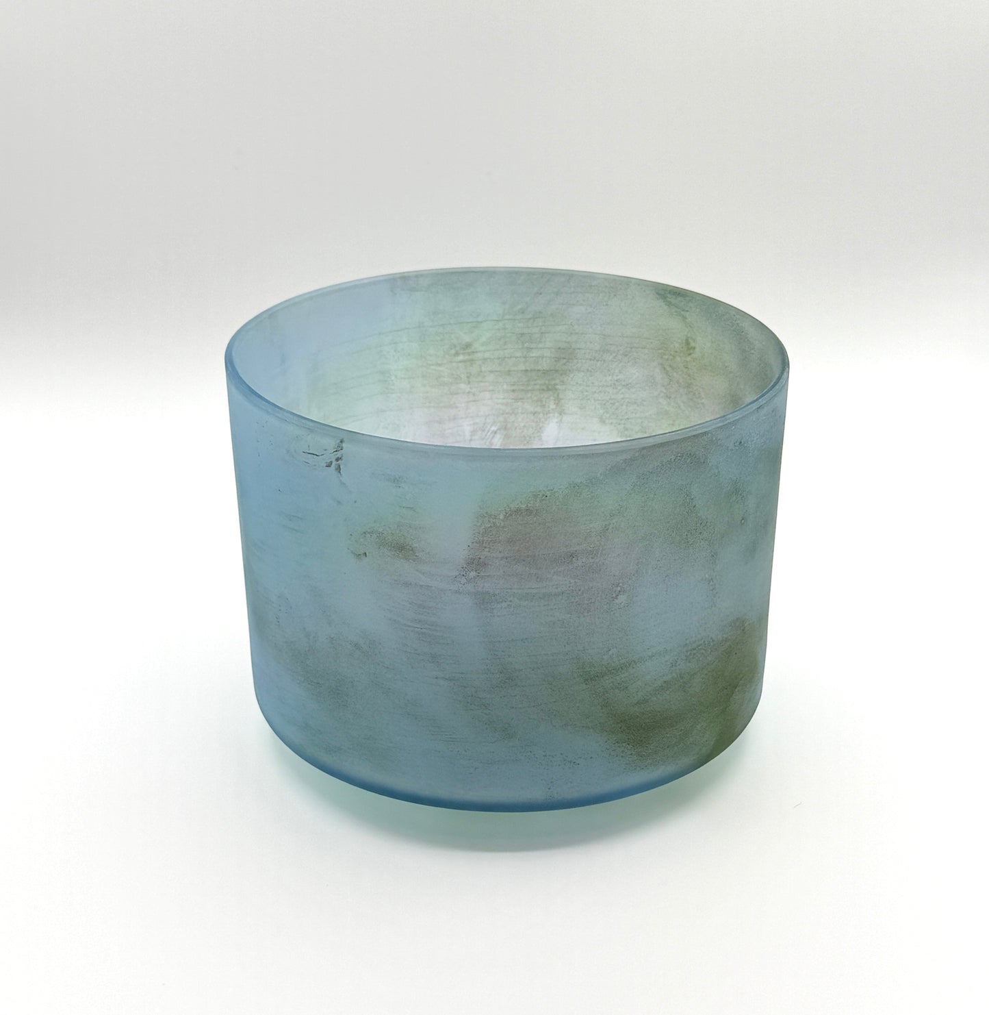 8" F#-40 Chrysoprase, Platinum, Frosted (inside) Crystal Tones Alchemy Crystal Singing Bowl