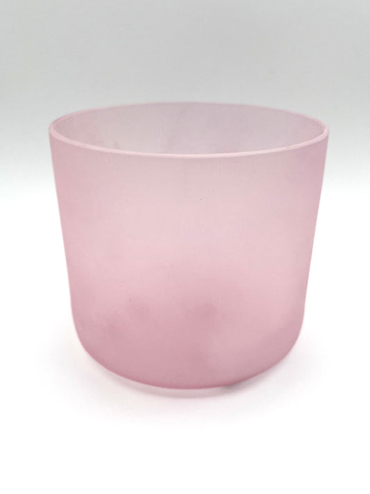 6" C-30 Advance Selenite Pink Aura Gold Crystal Tones Alchemy Crystal Singing Bowl
