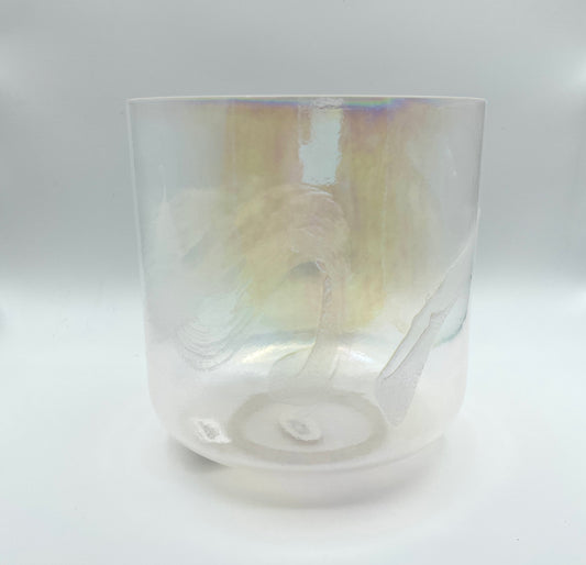 8" C#-45 Azeztulite, Platinum Crystal Tones Alchemy Crystal Singing Bowl