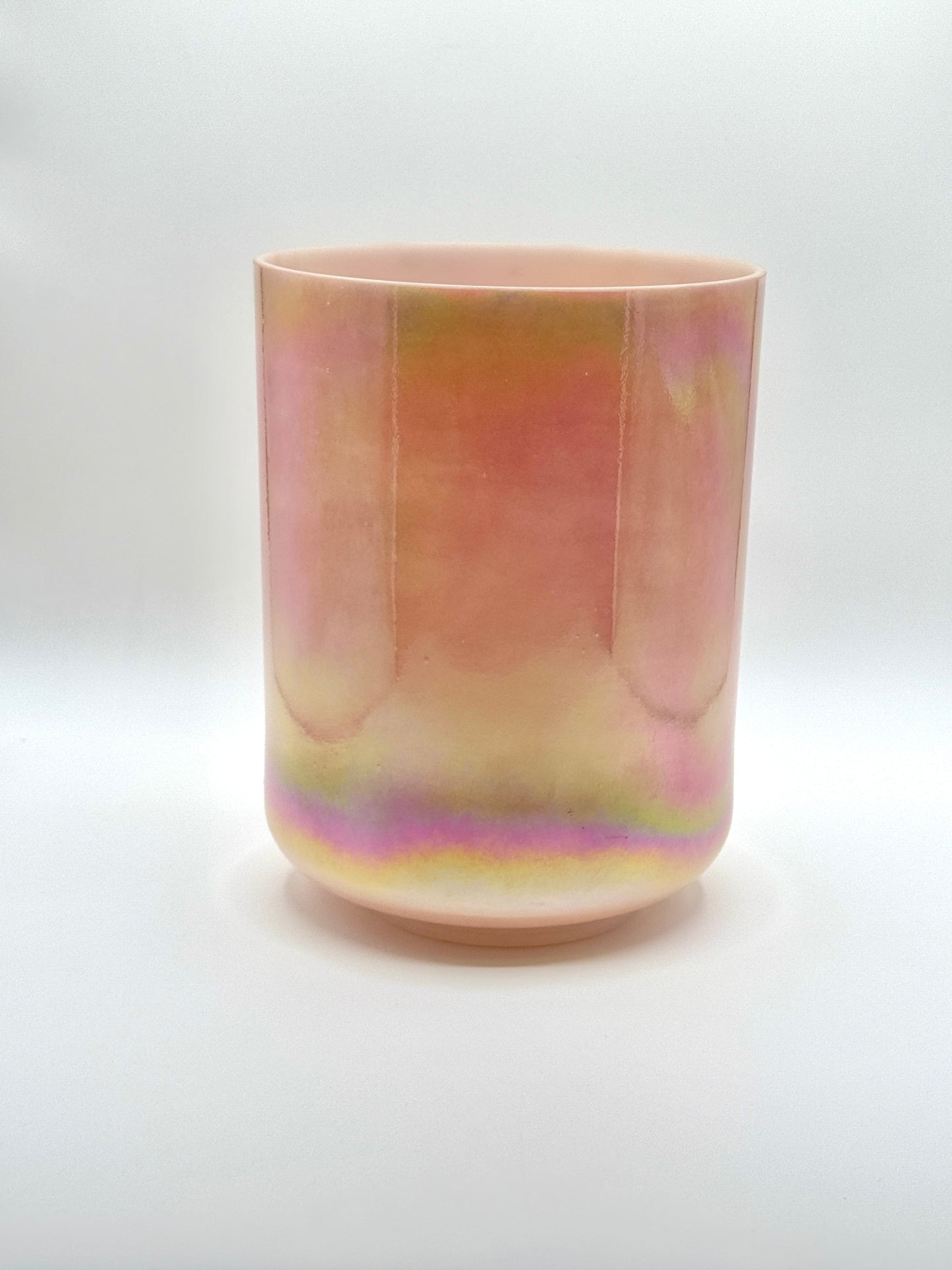 7" F#-25 Sunstone, Platinum Tall Crystal Tones Alchemy Crystal Singing Bowl