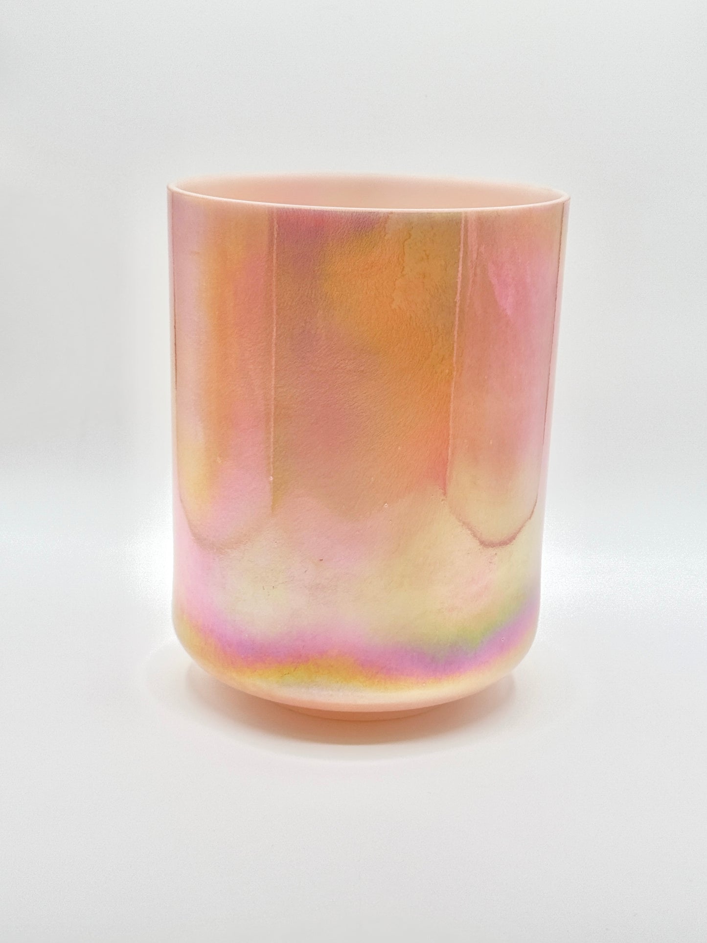 7" F#-25 Sunstone, Platinum Tall Crystal Tones Alchemy Crystal Singing Bowl