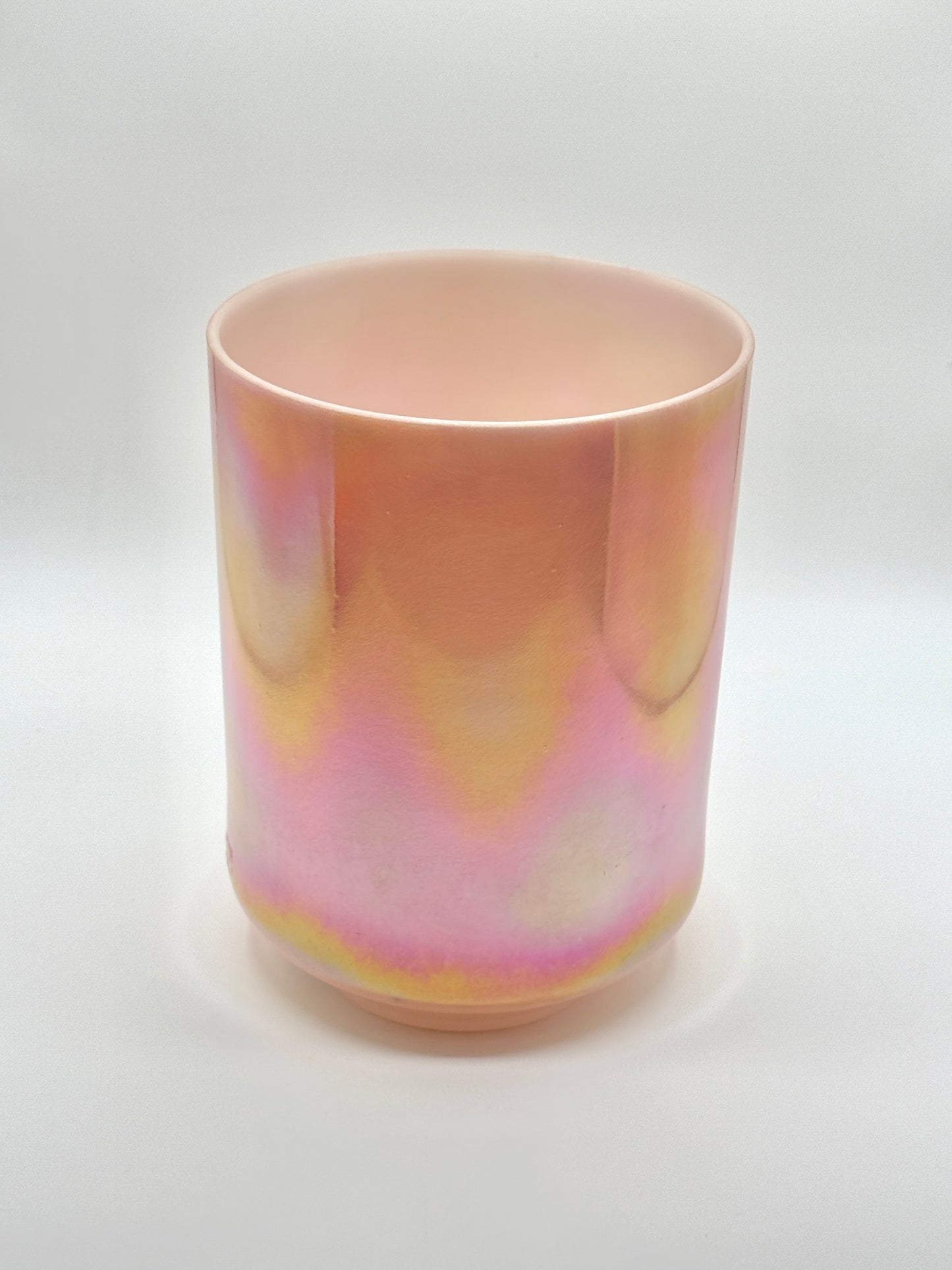 7" F#-25 Sunstone, Platinum Tall Crystal Tones Alchemy Crystal Singing Bowl