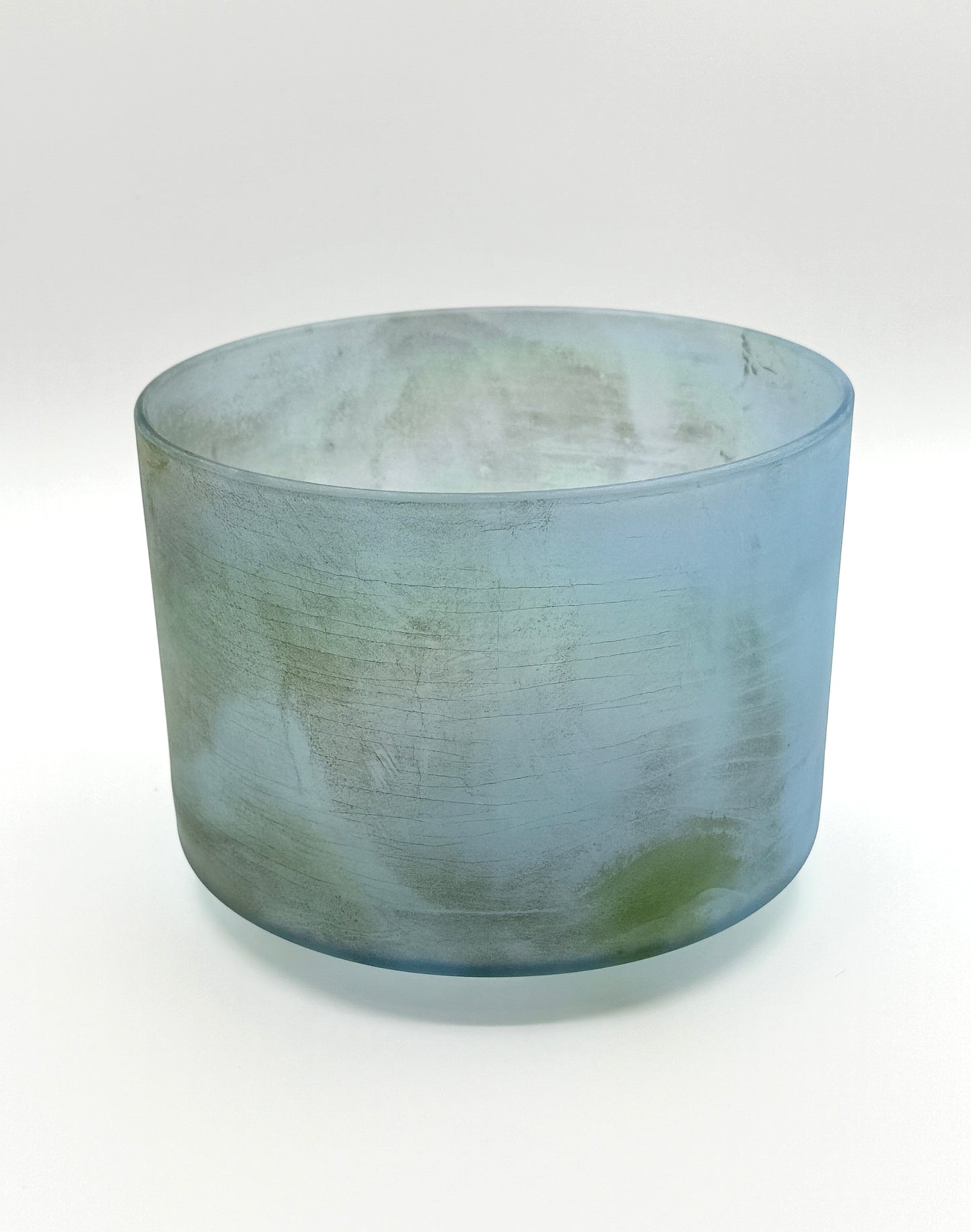8" F#-40 Chrysoprase, Platinum, Frosted (inside) Crystal Tones Alchemy Crystal Singing Bowl