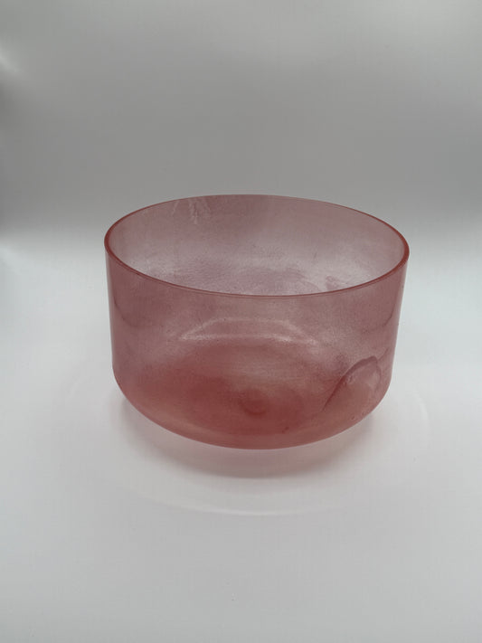 10" C#-40 Rose Quartz Crystal Tones Alchemy Crystal Singing Bowl