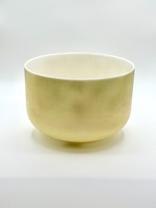 10" A#-40 Grandfather Frosted Rim Inside Crystal Tones Alchemy Crystal Singing Bowl