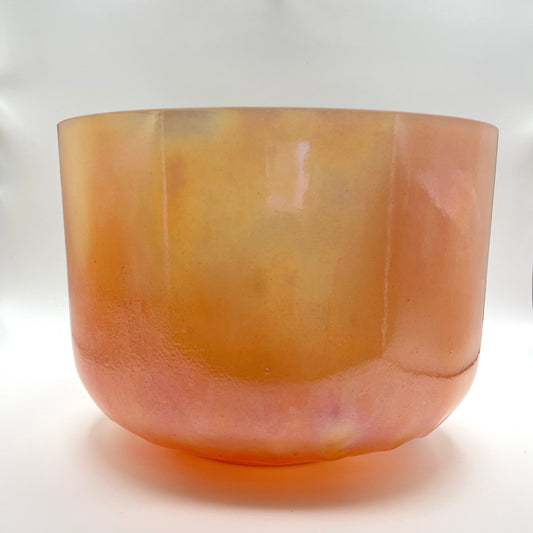 12" C+50 Rose Quartz, Lemon Aura Gold Crystal Tones Alchemy Crystal Singing Bowl