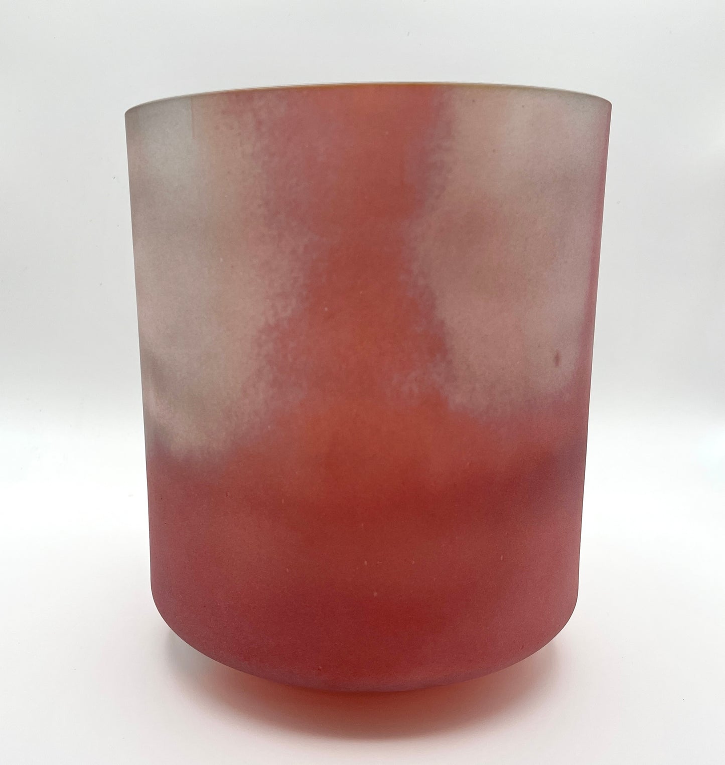 8" A#+30 Ruby Tall, Frosted Crystal Tones Alchemy Crystal Singing Bowl