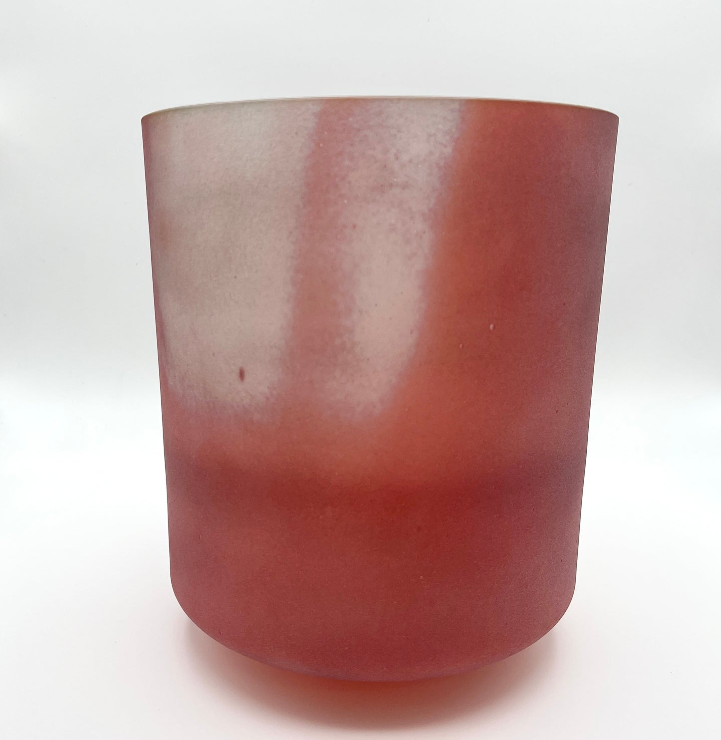 8" A#+30 Ruby Tall, Frosted Crystal Tones Alchemy Crystal Singing Bowl