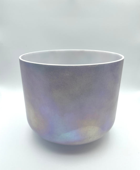 10" F#+45 Violet Ocean Gold, Platinum, Platinum (inside) Crystal Tones Alchemy Crystal Singing Bowl