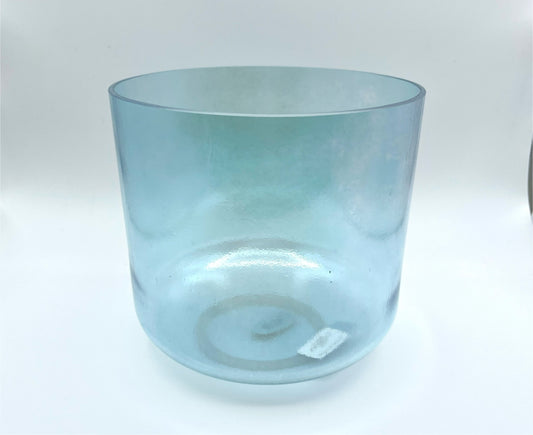 8" C#+40 Aqua Aura Gold Crystal Tones Alchemy Crystal Singing Bowl