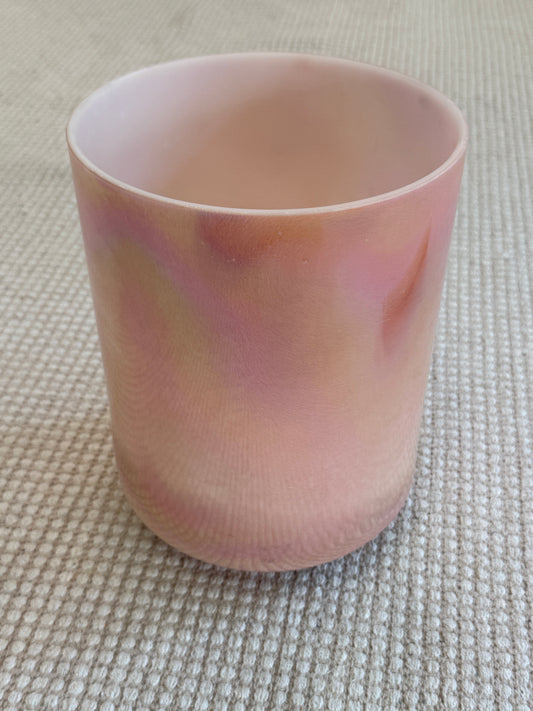 7" F#-25 Sunstone, Platinum Tall Crystal Tones Alchemy Crystal Singing Bowl