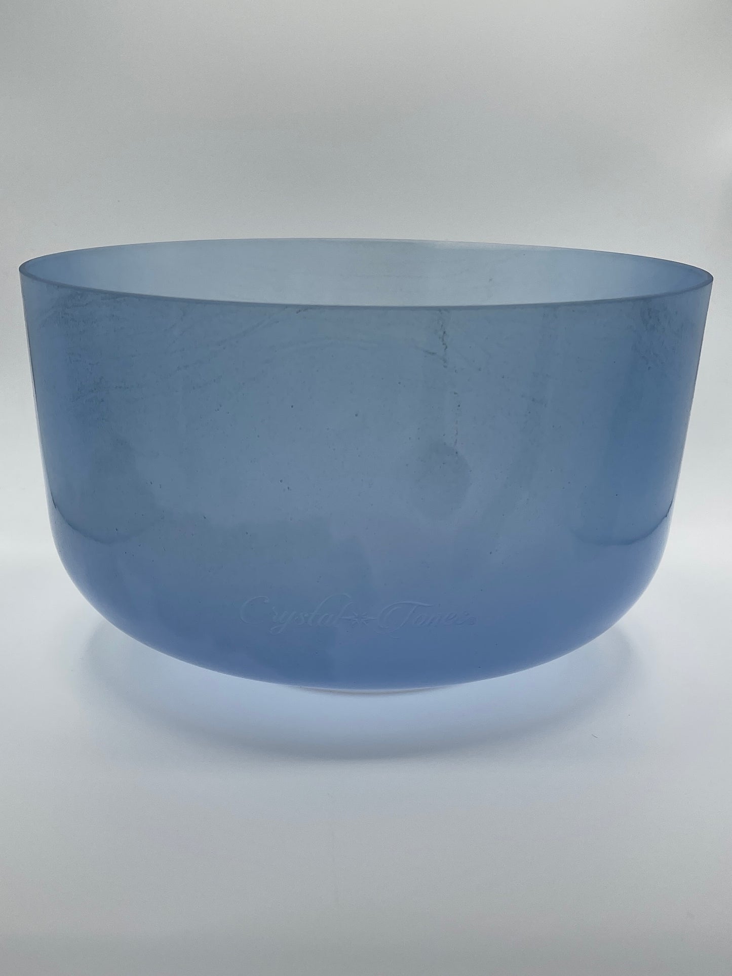 12" D+5 Indigo Frosted (Inside) Crystal Tones Alchemy Crystal Singing Bowl