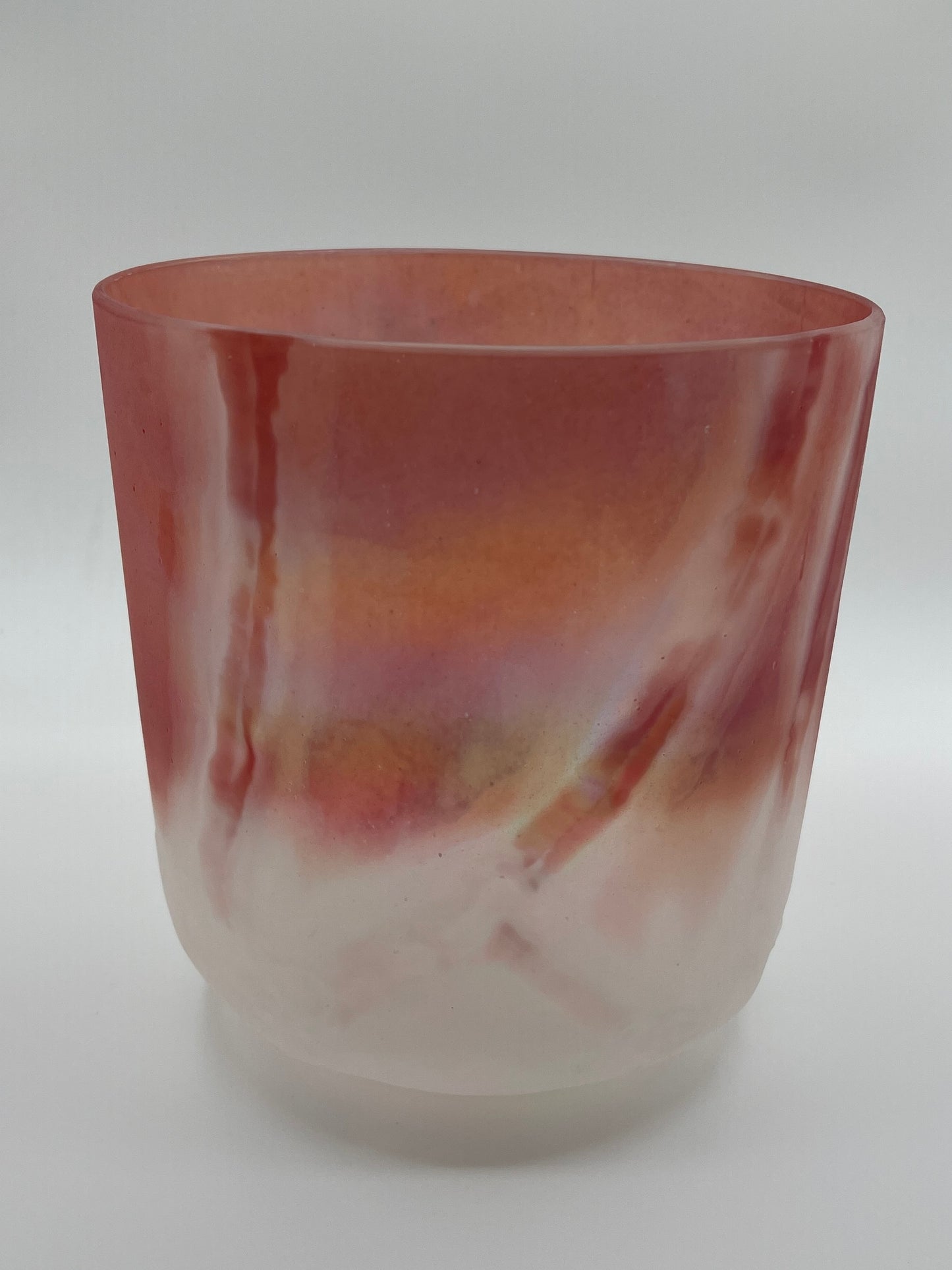 8" B+25 Pink Himalayan Salt, Platinum (Inside) Morph Crystal Tones Alchemy Crystal Singing Bowl