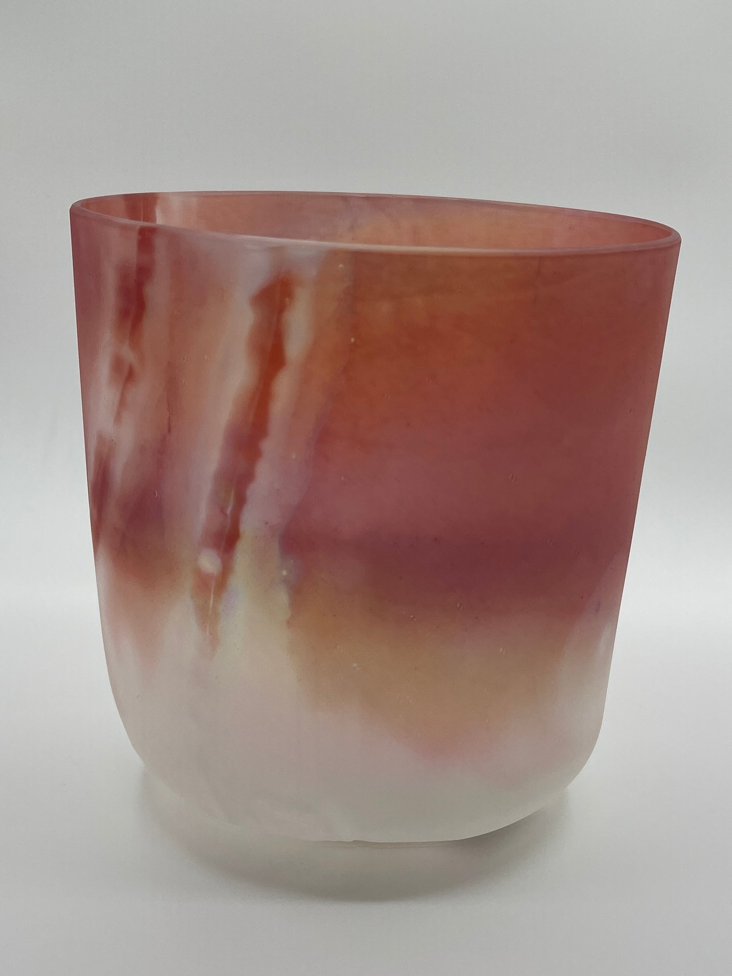 8" B+25 Pink Himalayan Salt, Platinum (Inside) Morph Crystal Tones Alchemy Crystal Singing Bowl