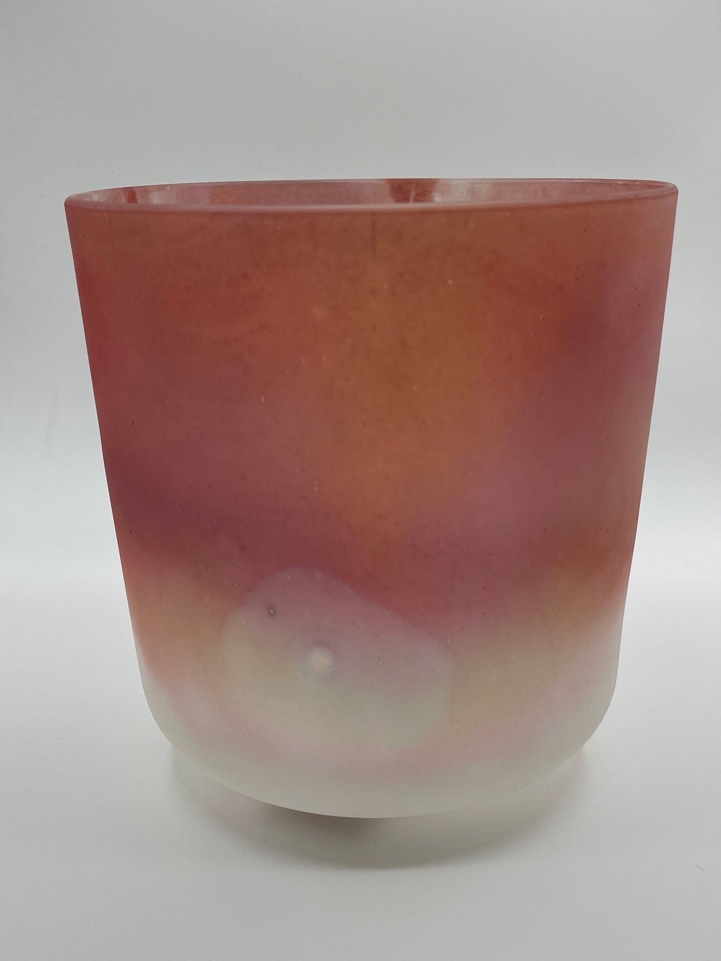 8" B+25 Pink Himalayan Salt, Platinum (Inside) Morph Crystal Tones Alchemy Crystal Singing Bowl