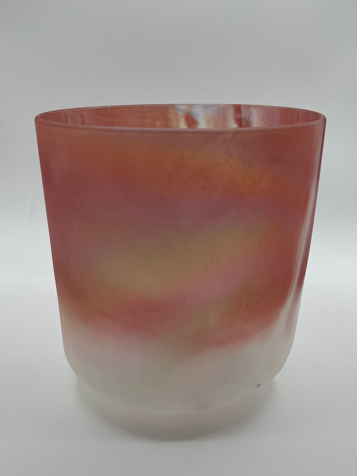 8" B+25 Pink Himalayan Salt, Platinum (Inside) Morph Crystal Tones Alchemy Crystal Singing Bowl