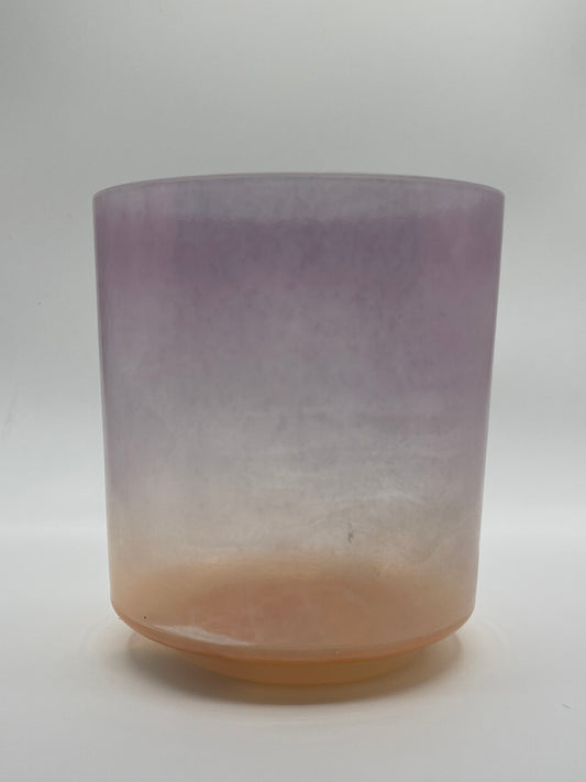 6" A-20 Great Salt Lake Salt, Grandmother (Base). Pink Aura Gold (Rim) Crystal Tones Alchemy Crystal Singing Bowl